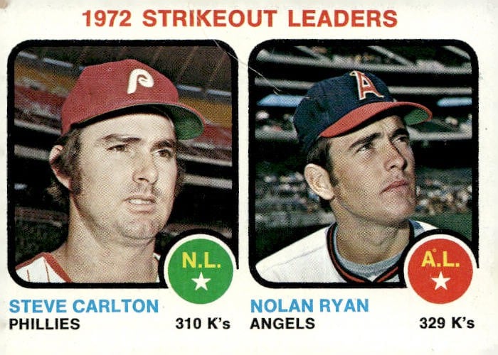 1973 Topps #67 1972 Strikeout Leaders (Steve Carlton / Nolan Ryan)