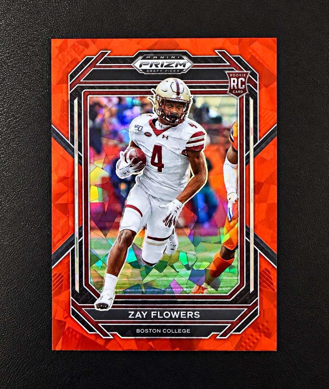 Zay Flowers Rookie 2023 Prizm Draft Picks Red Cracked Ice #143