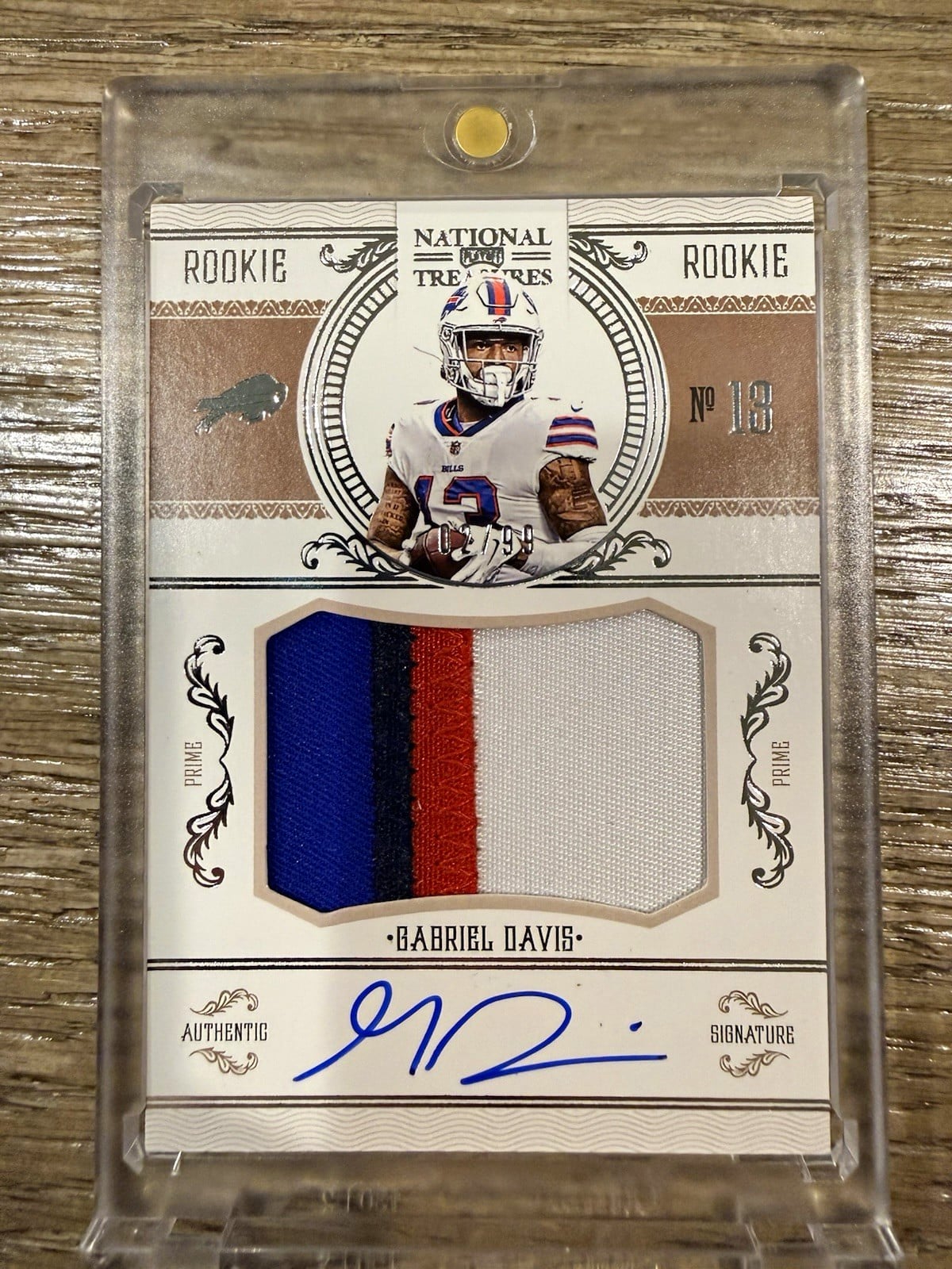 Gabriel Davis Rookie Auto #/99 MEM 2020 National Treasures Prime CRS-GD Bills