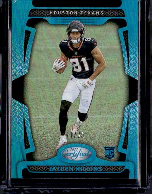 2025 Panini Certified #130 Jayden Higgins Mirror Teal #/75