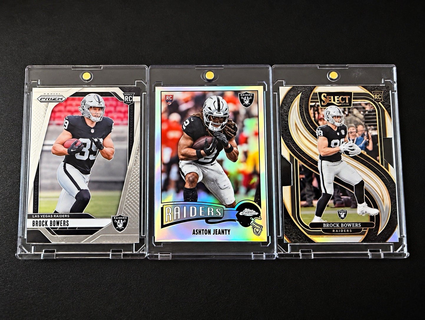 🔥 Raiders 3 Card Rookie Lot - Brock Bowers | Ashton Jeanty - Ships in Mags