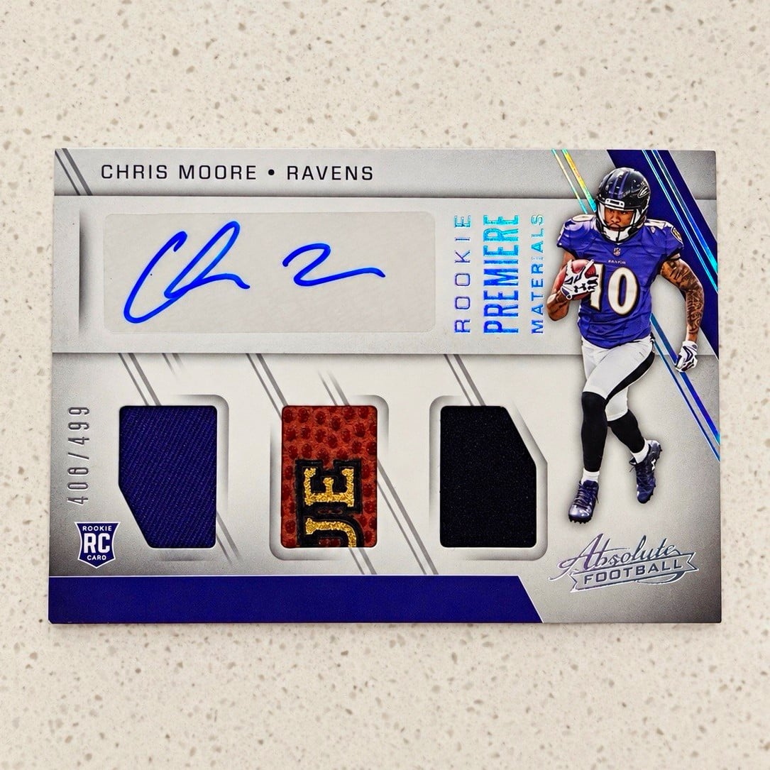 Panini 2016 Absolute Chris Moore RC Auto MEM Rookie Premiere Materials #223 /499