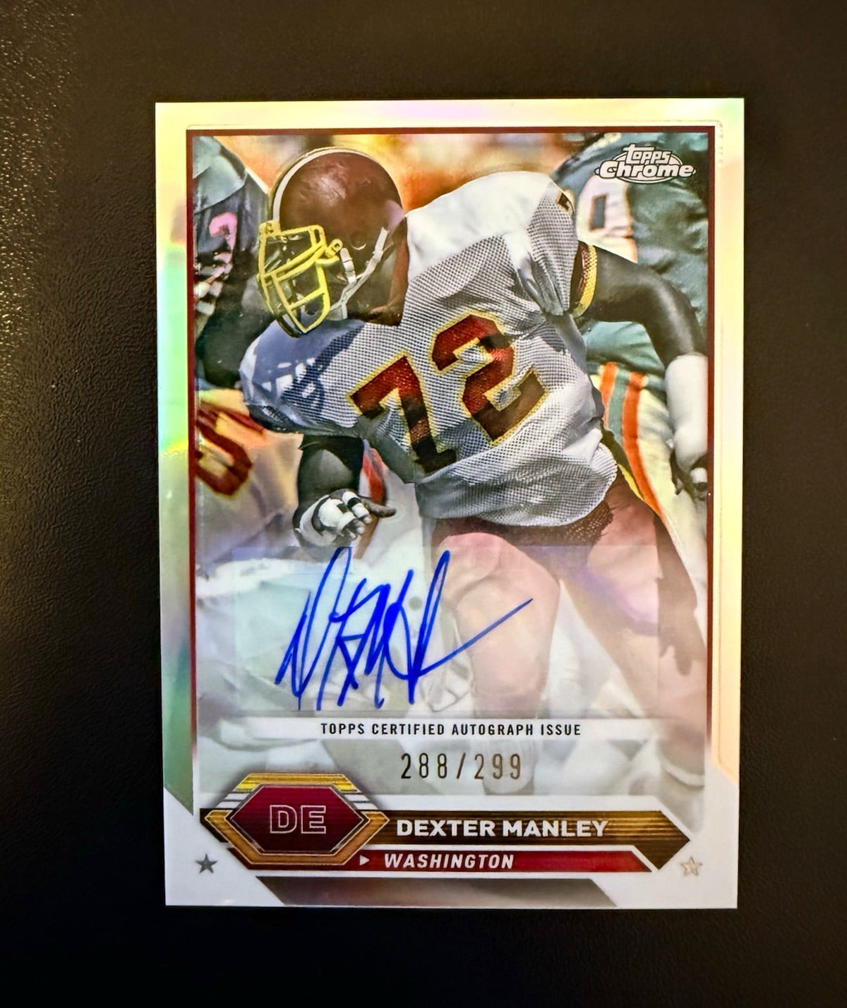 Dexter Manley Autograph Refractor /299 Topps 2021 Chrome