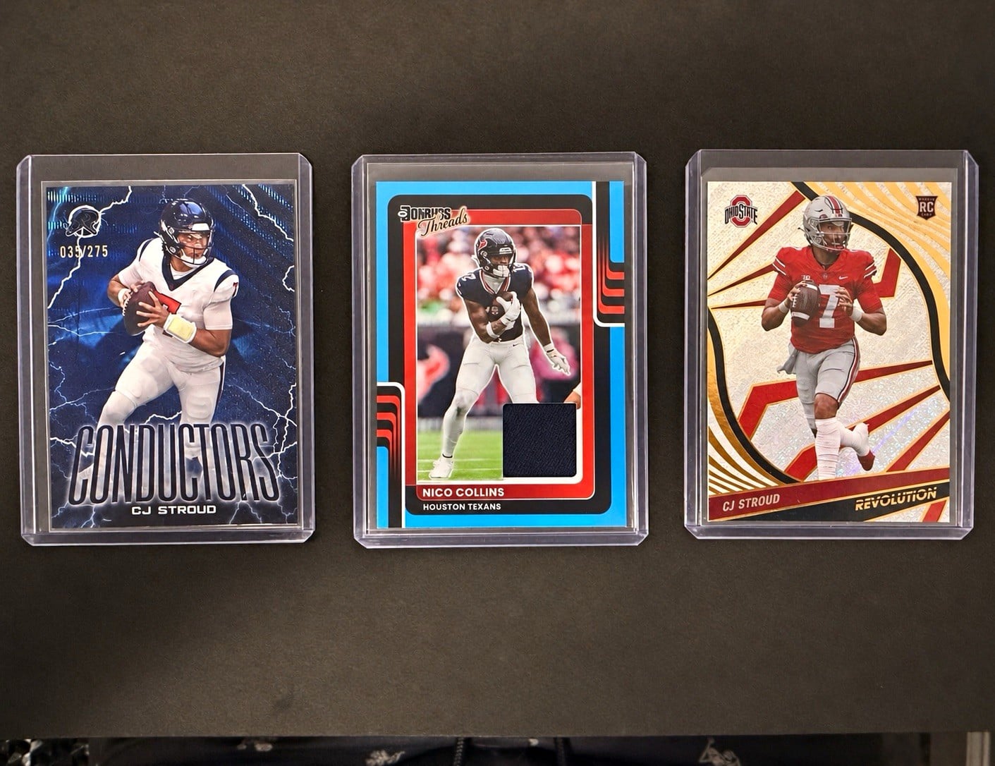 C.J. Stroud & Nico Collins 3 Card Lot - Stroud RC + Conductors #/275