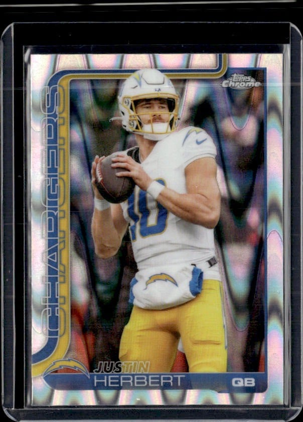 2025 Topps Chrome #158 Justin Herbert Ray Wave Refractor