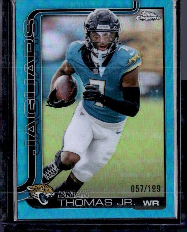 2025 Topps Chrome #135 Brian Thomas Jr. Blue Refractor #/199