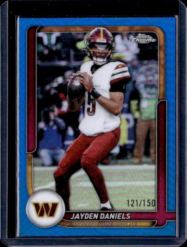 2026 Topps Chrome Football #295 Jayden Daniels - Blue Refactor /150