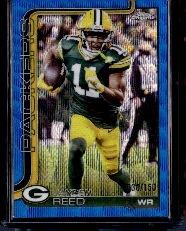 2025 Topps Chrome #107 Jayden Reed Blue Refractor #/150