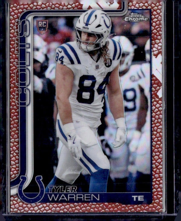 Tyler Warren Rookie Football Leather Refractor 2025 Topps Chrome #346