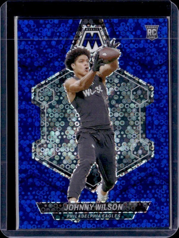 2024 Panini Mosaic #396 Johnny Wilson Mosaic No Huddle Blue #/75