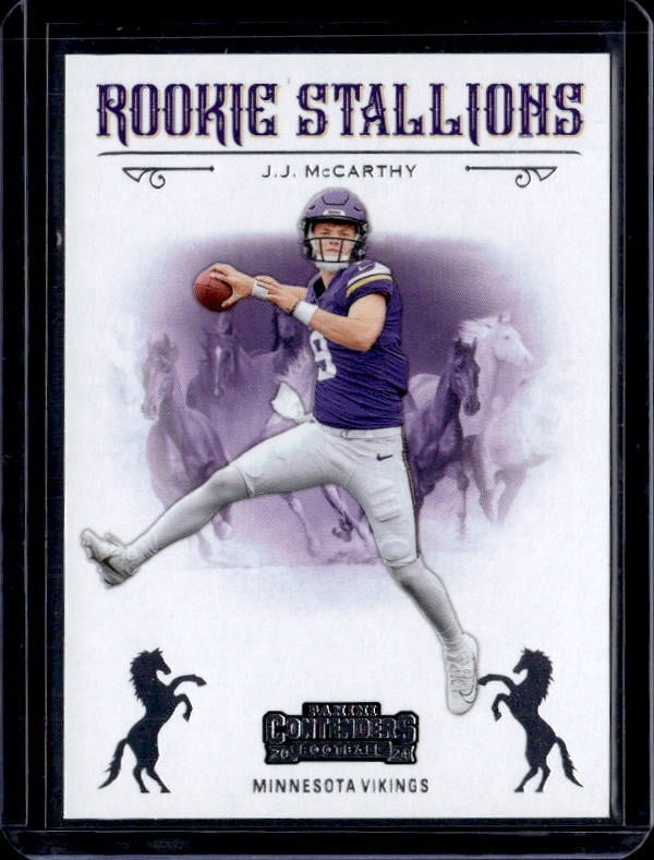 2024 Panini Contenders #9 J.J. McCarthy Rookie Stallions