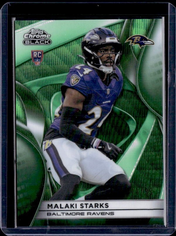 2025 Topps Chrome Black #104 Malaki Starks Green Refractor #/99