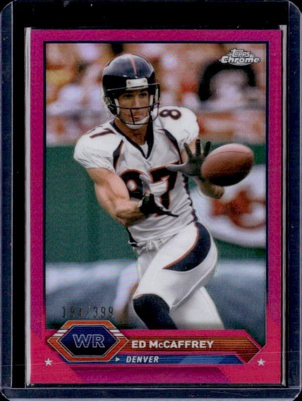 2023 Topps Composite #42 Ed McCaffrey Topps Chrome Magenta Refractor #/399