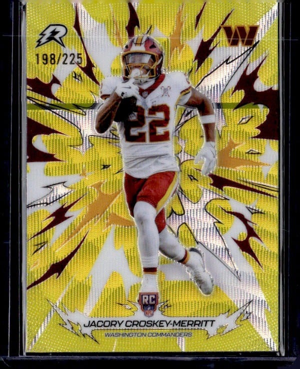 2025 Topps Resurgence #198 Jacory Croskey-Merritt Yellow Surge Refractor #/225
