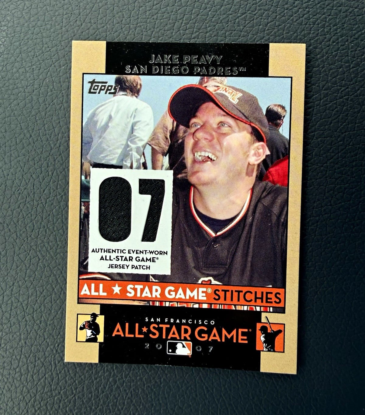 Jake Peavy Topps 2007 All-Star Game Stitches Patch Jersey Relic #AS-JEP