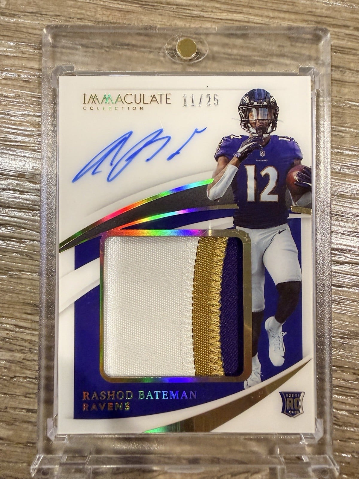 2021 Immaculate Collection Rashod Bateman Rookie patch Autograph, numbered 11/25