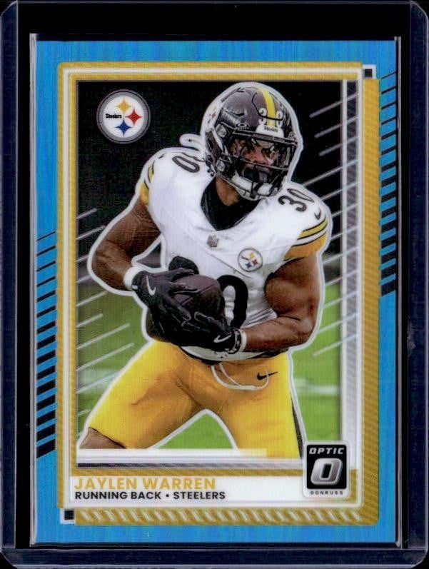 2025 Donruss Optic #140 Jaylen Warren Neon Blue #/399