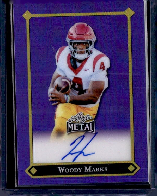 2025 Leaf Metal #92L-WM1 Woody Marks 92 Prismatic Purple Autographs #/10