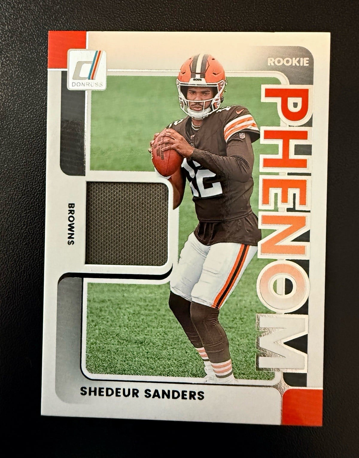 Shedeur Sanders 2025 Donruss Rookie Phenom Jerseys Browns RC MEM #RPJ-SSS